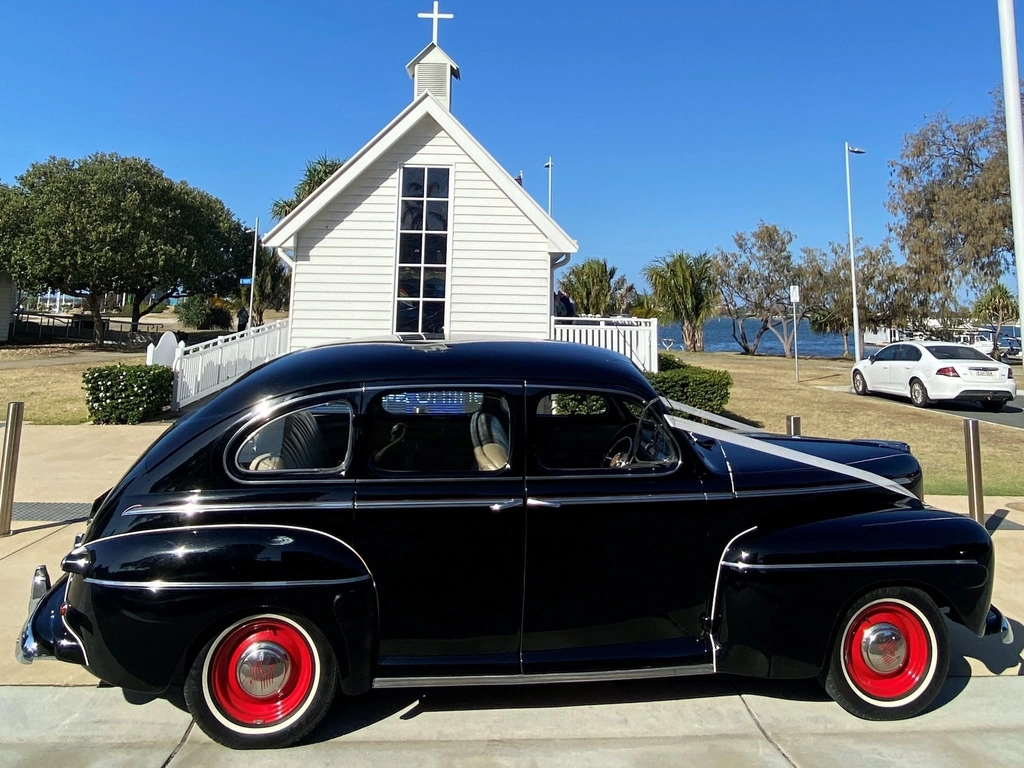 Vintage ford wedding car