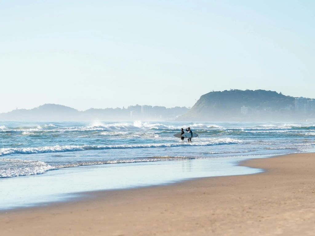 Surfers at Mermaid Beach