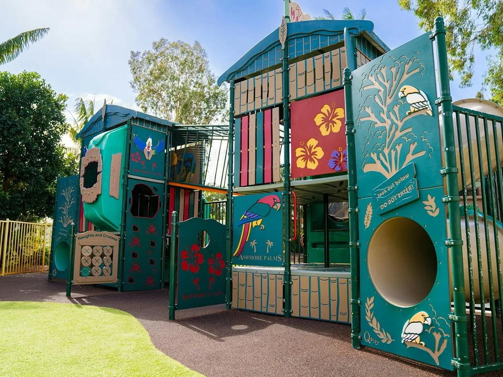 A brighlty coloured kids playground