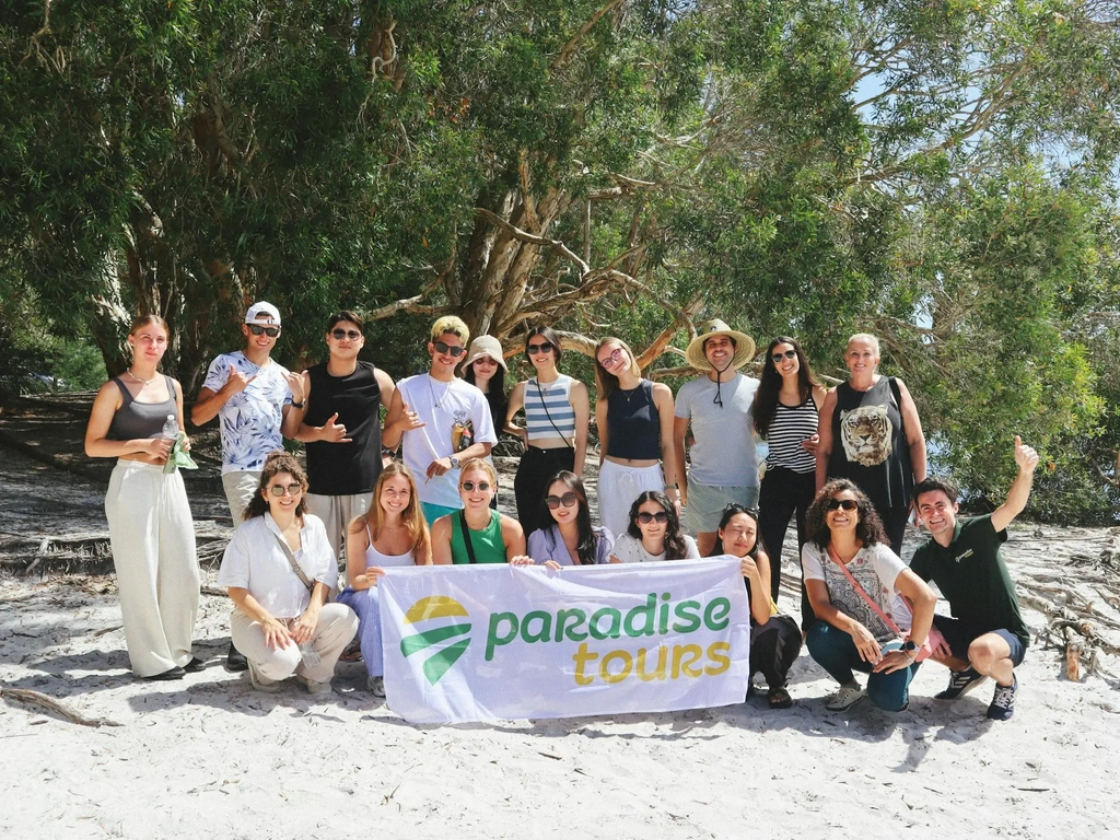 Paradise Tours group at Brown Lake, North Stradbroke Island