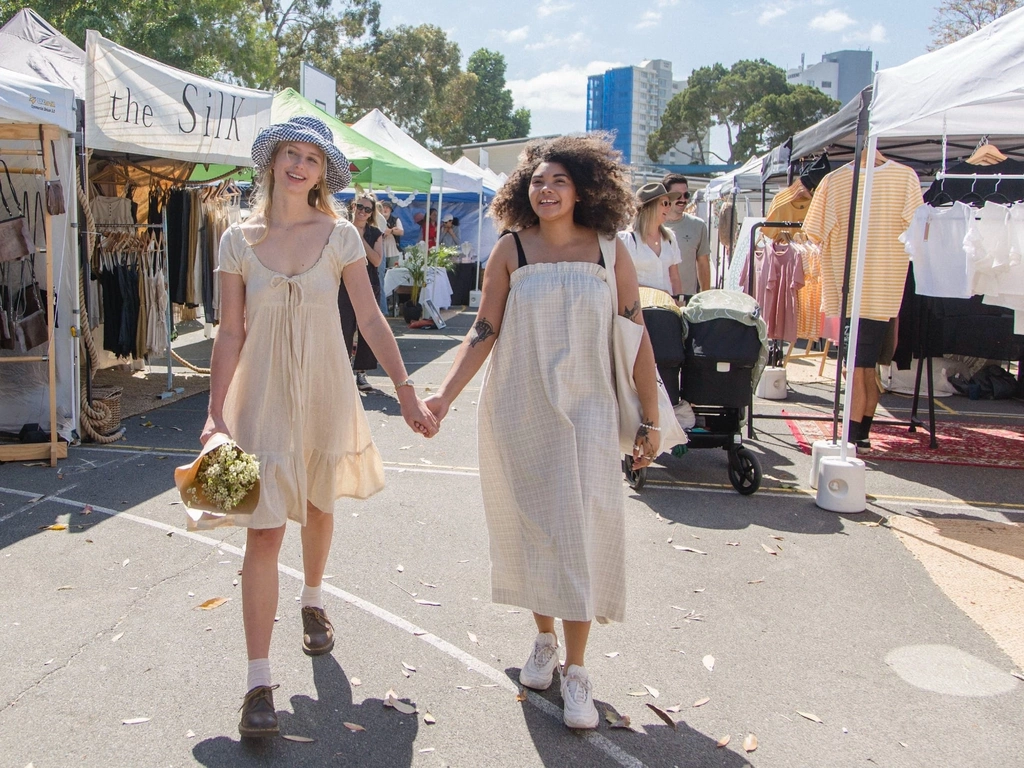 Friends shopping at the Gold Coast's best boutique market - The Village Markets