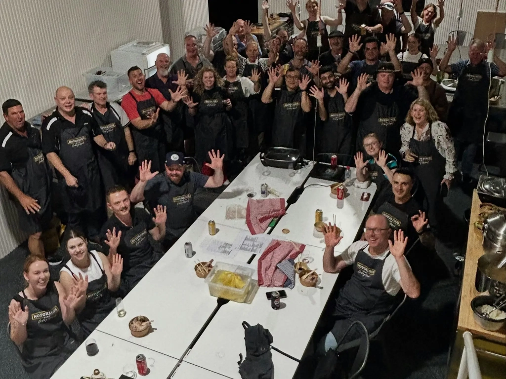 Corporate cooking class 50 students great class for beginners Gold Coast cooking School