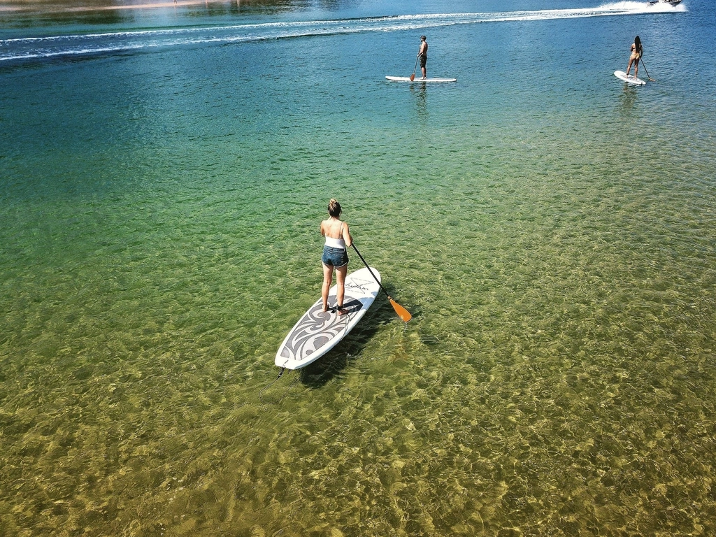 Stand up Paddle Boarding. All Coast Paddle Board Hire. Tallebudgera Creek. Gold Coast