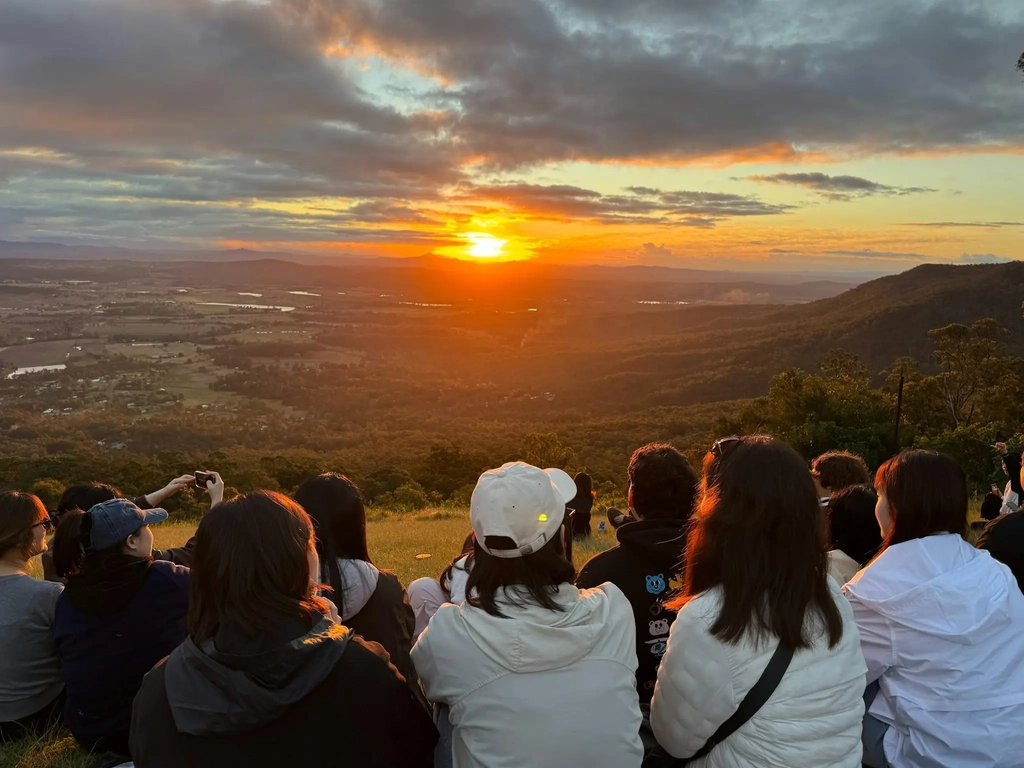 Paradise Tours group at Hang Glider Lookout, Tamborine Mountain