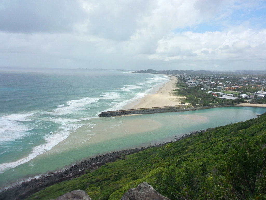 View over Tallebudgera Creek from Tumgun lookout, Rainforest Circuit, Burleigh Head