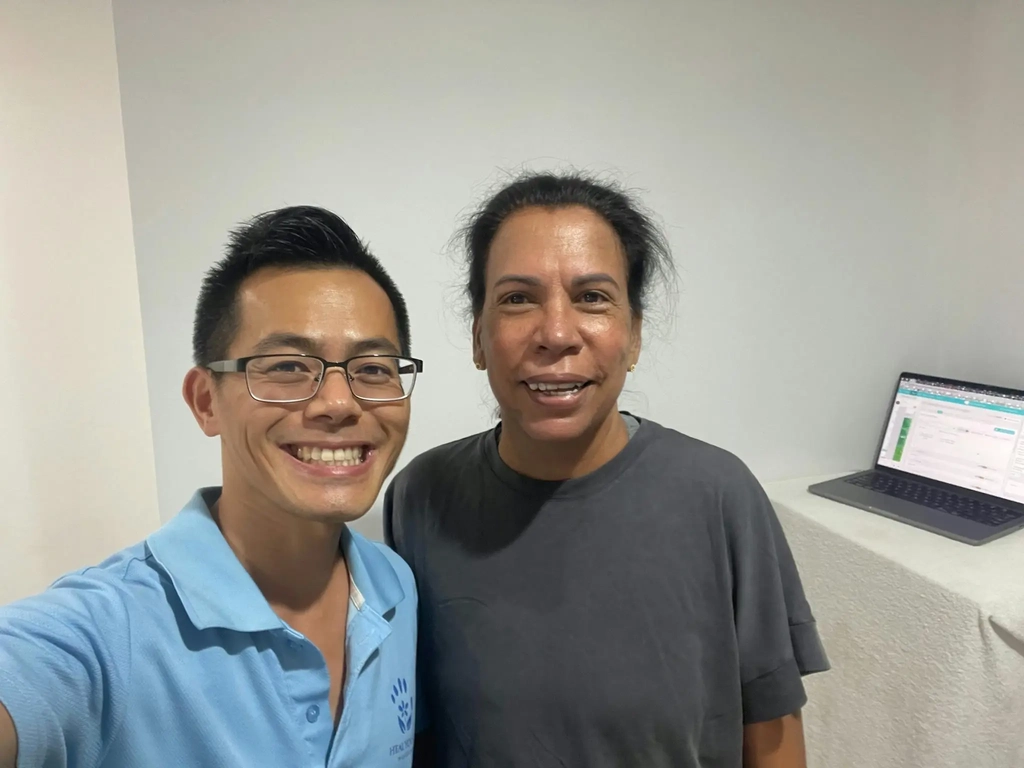 Hill Yang with Josie Douglas at Heal Young Massage clinic