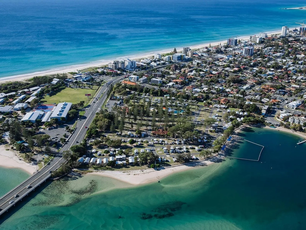 Tallebudgera Creek Tourist Park aerial looking south