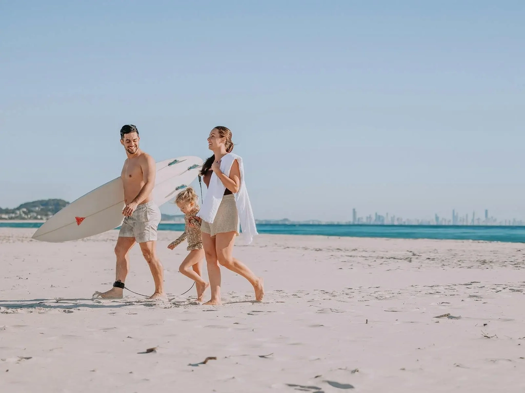 Surfs up at Kirra Beach