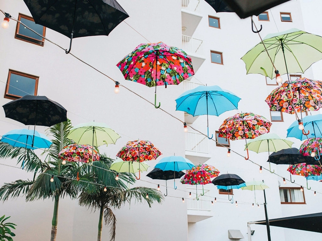 Umbrellas installation