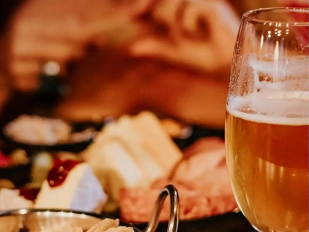 People eating and drinking