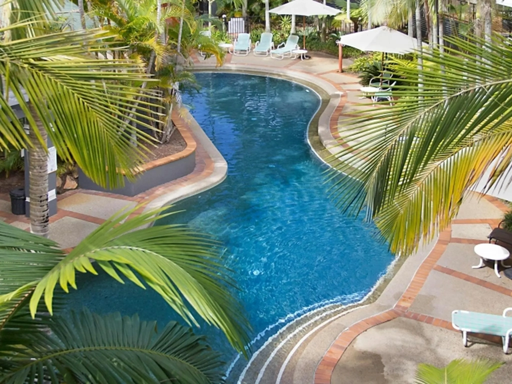 Overhead view of swimming pool