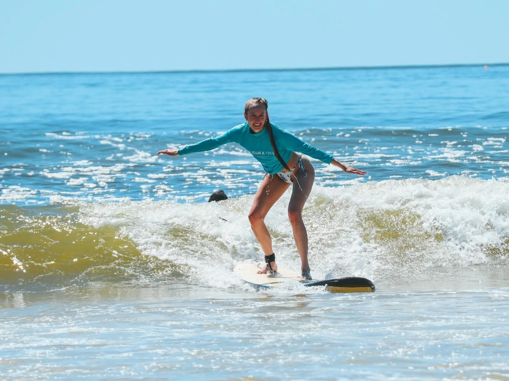 Surf by yourself or take a surfing lesson