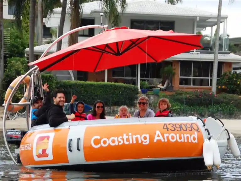 Kids having fun on the water with Coasting Around Boat Hire