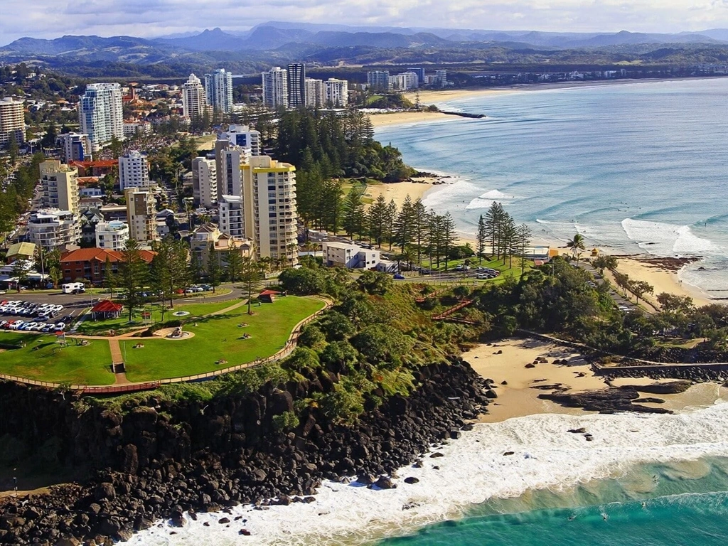 Aerial view of Point Danger