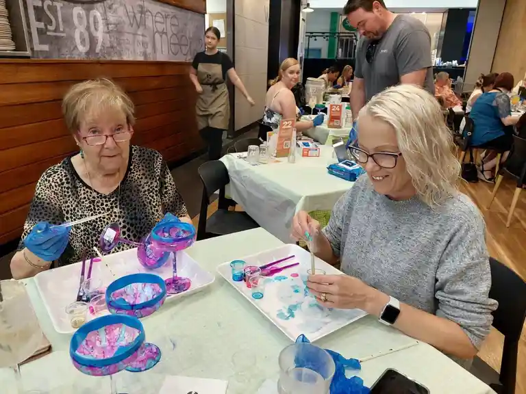 Sip 'n' Dip - Learn to paint alcohol ink cocktail glasses -FlamingKo Cafe - Broadbeach Image 3