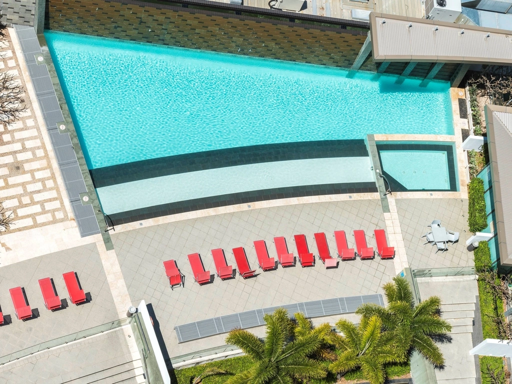 Pool view from ocean view apartment