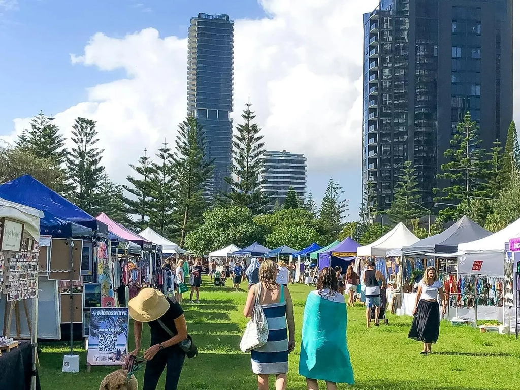 Crowds in Broadbeach Markets