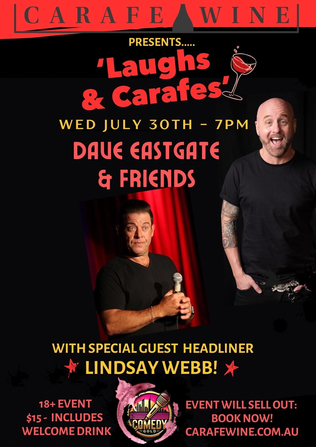 LAUGHS & CARAFES W/ DAVE EASTGATE & FRIENDS Image 1