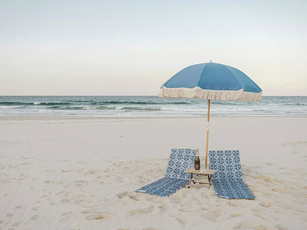 Umbrella and chairs on the beach