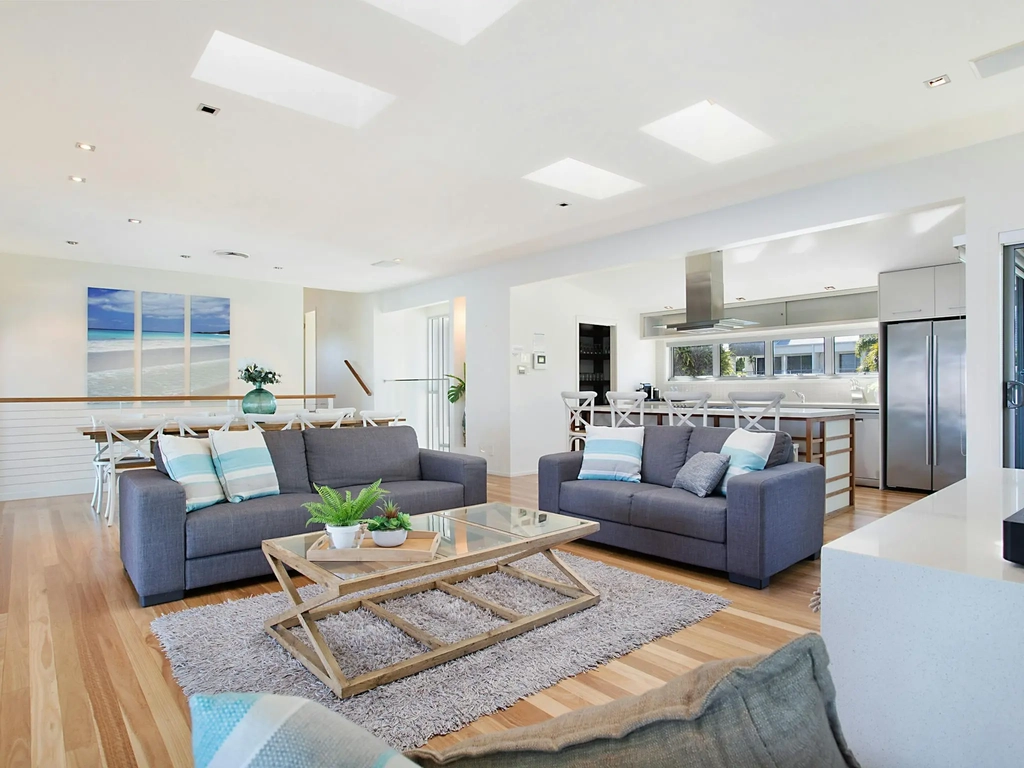 Lounge area with water views