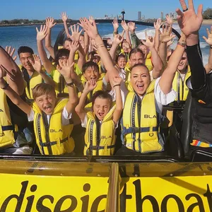 Paradise Jet Boating Hands in the Air Celebration