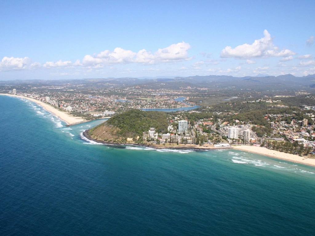 Birds Eye view of Burleigh Heads