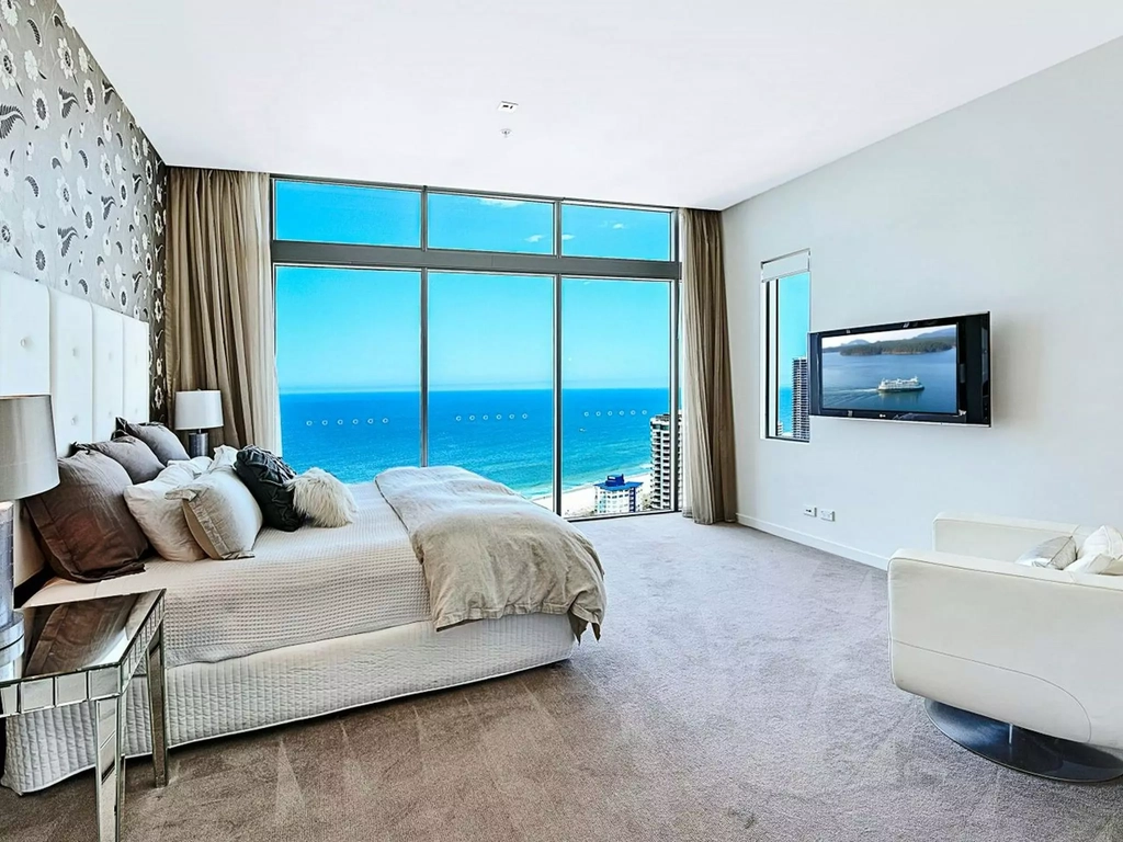 Master bedroom with ocean view