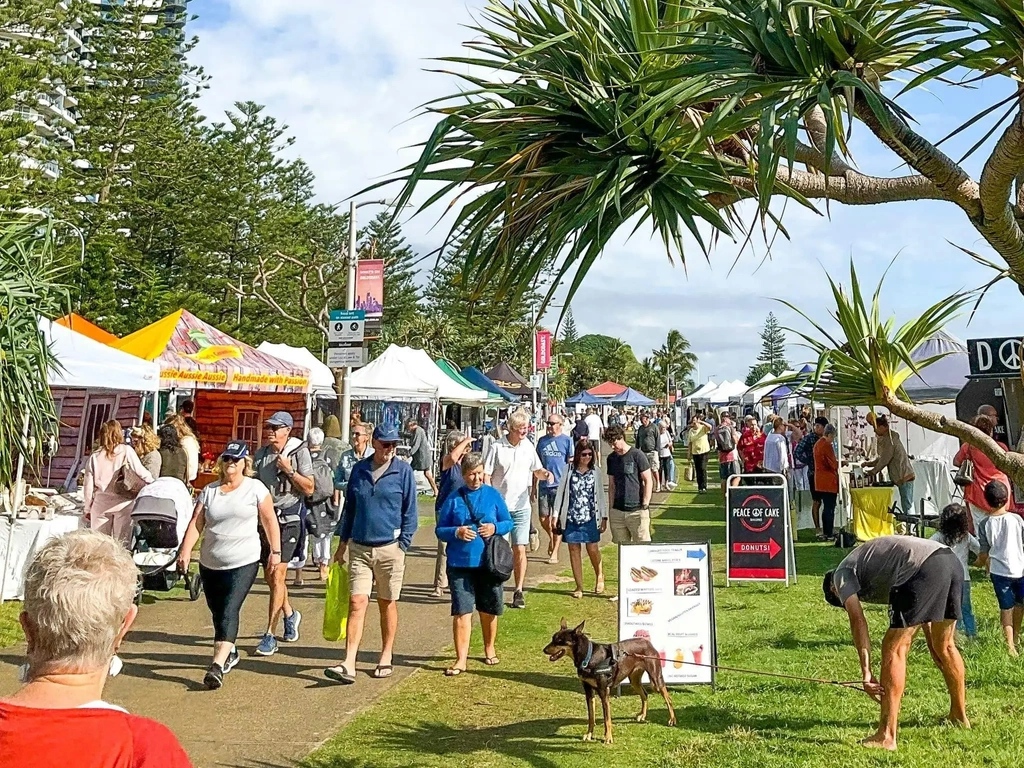 A picture of the crowd at The Coastal Markets - Coolangatta