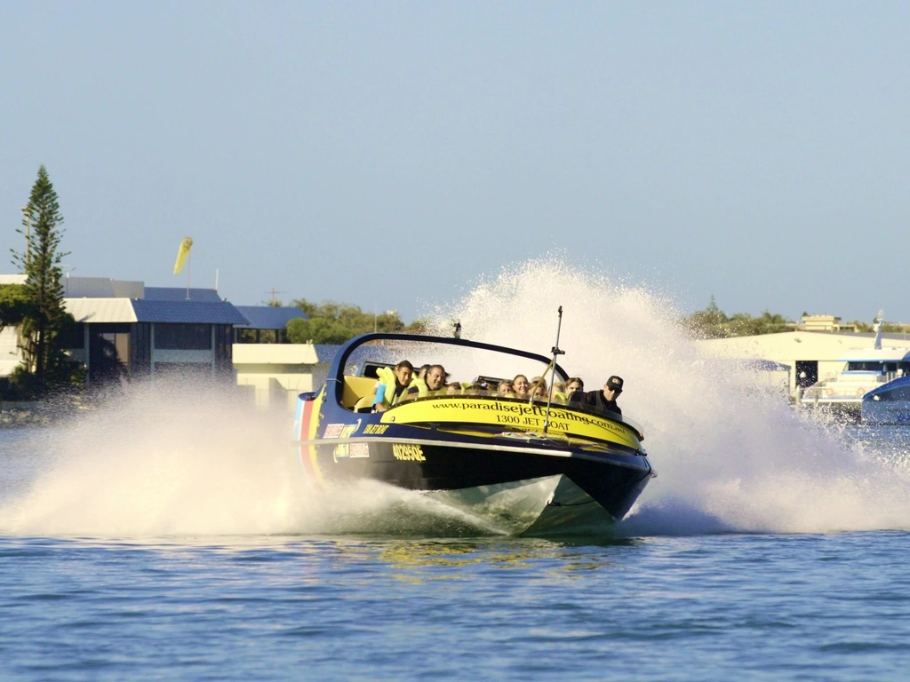 Paradise Jet Boating Gold Coast, action turn Sea World