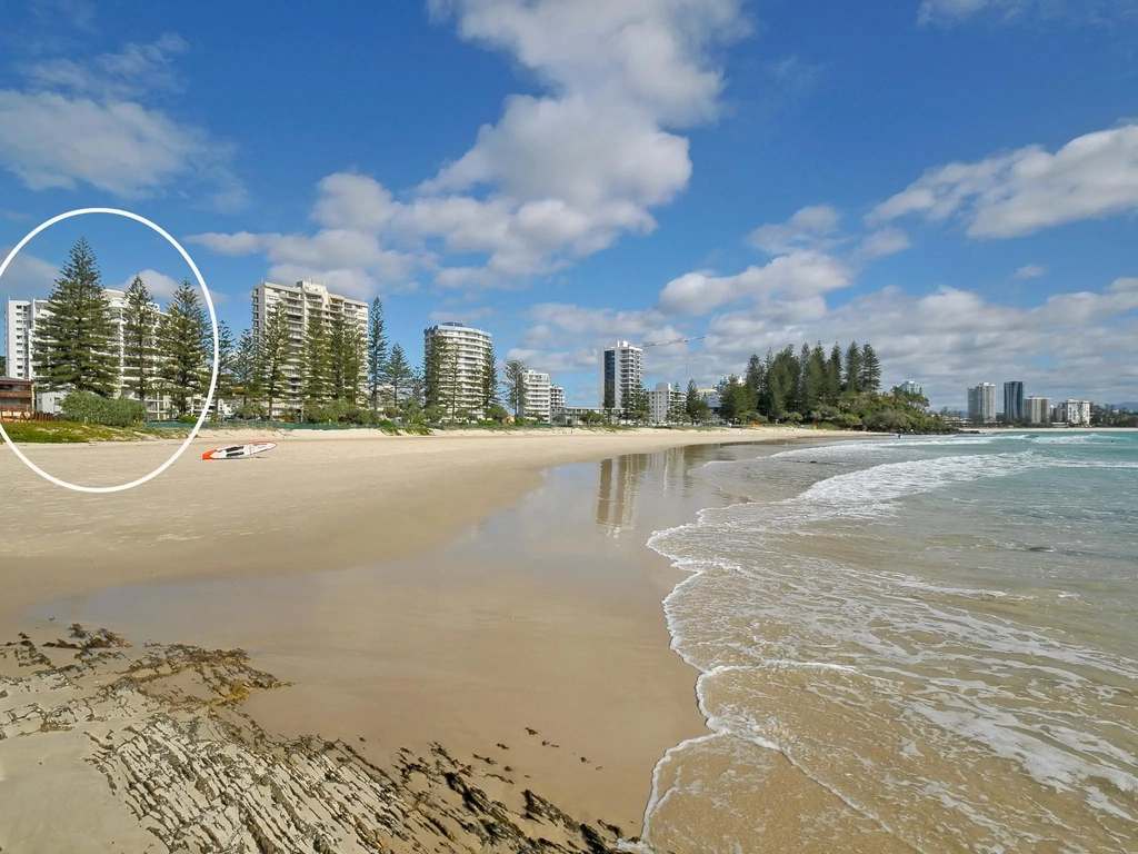 View of the building showing Rainbow Bay Beach
