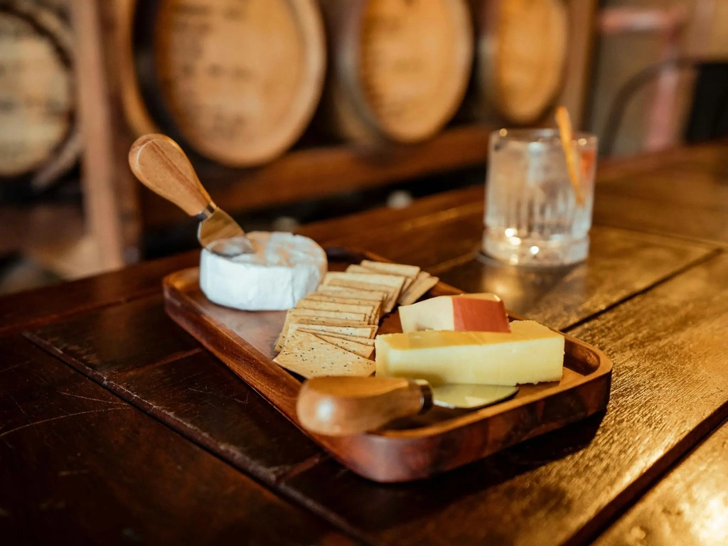 Cheese and nibbles available at Granddad Jack's Craft Distillery