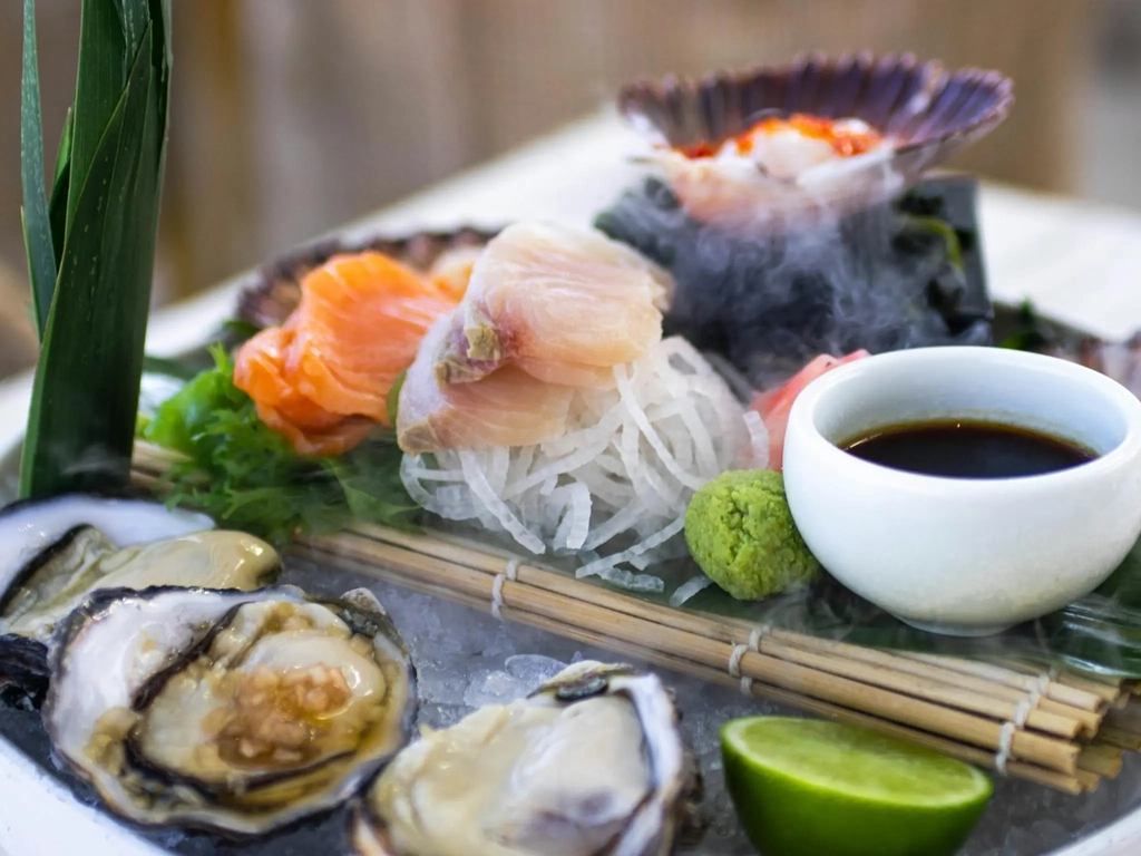 Seafood platter served at La Luna Beach Club by the waterfront