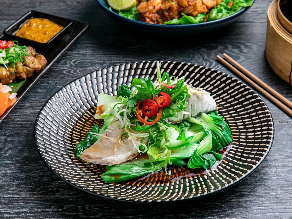 Steamed Fish Fillet w Ponzu Yuzu & Sesame