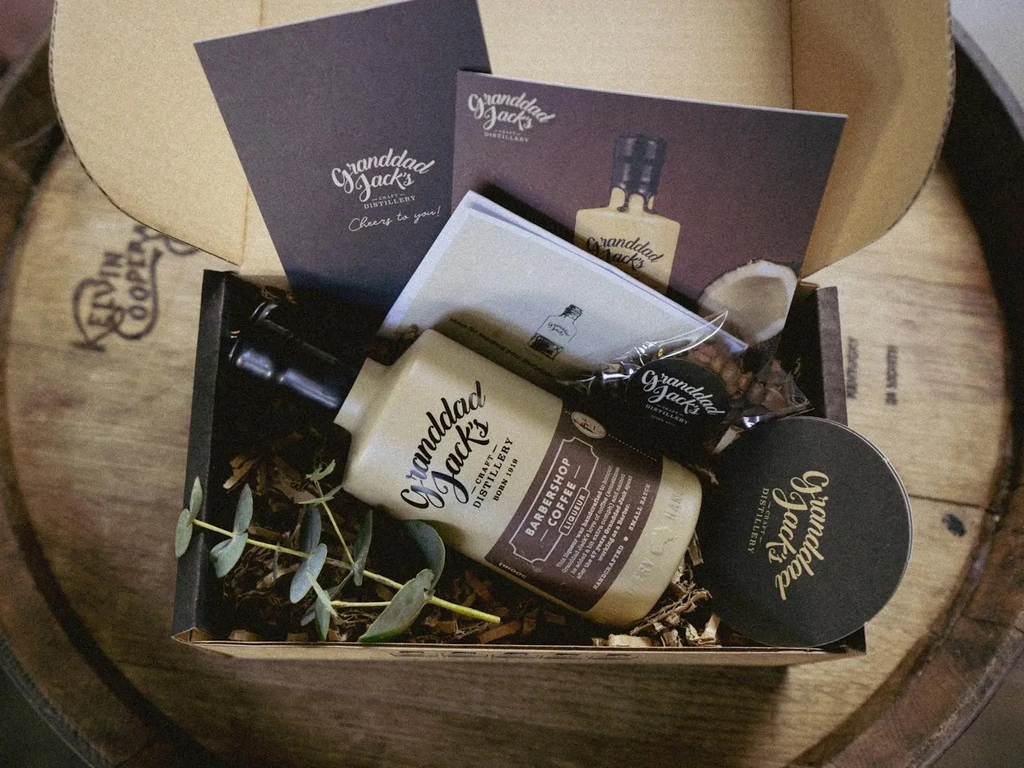 A gift pack at Granddad Jack's Craft Distillery