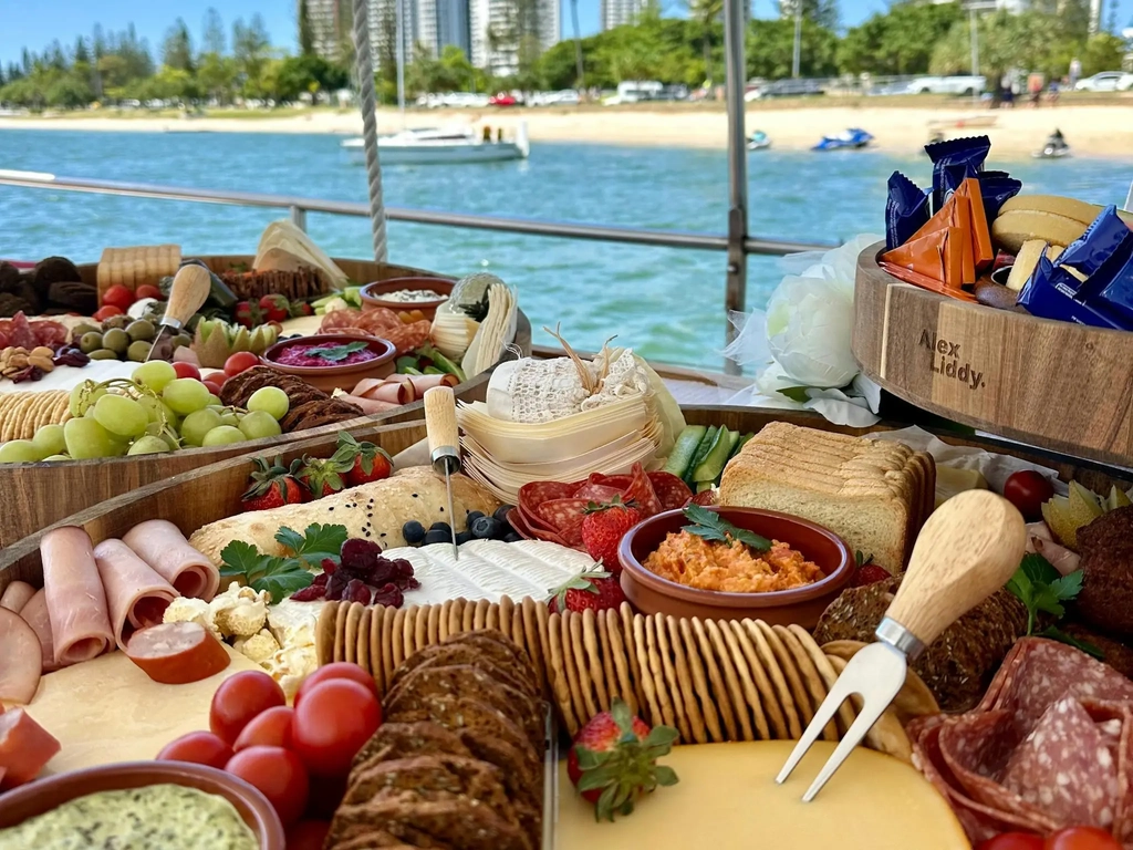 razing board prepared for guests aboard Rosie Boat Charters on the Gold Coast