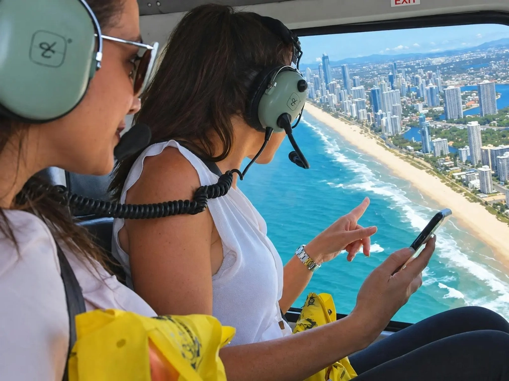 Gold Coast beaches from the helicopter