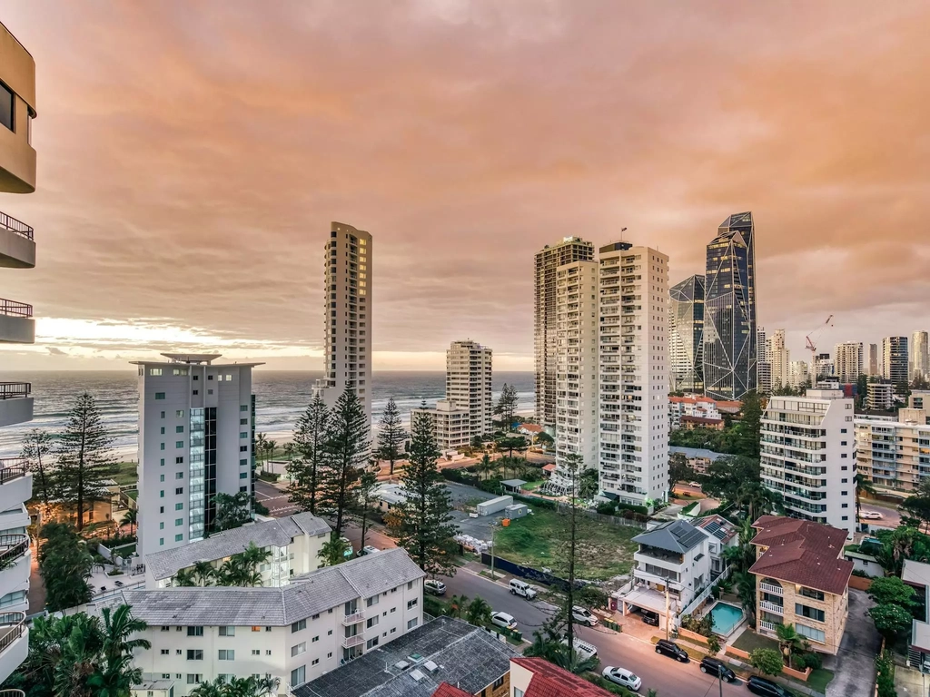 Each room at The Regent Apartments has a balcony with amazing ocean, city and hinterland views