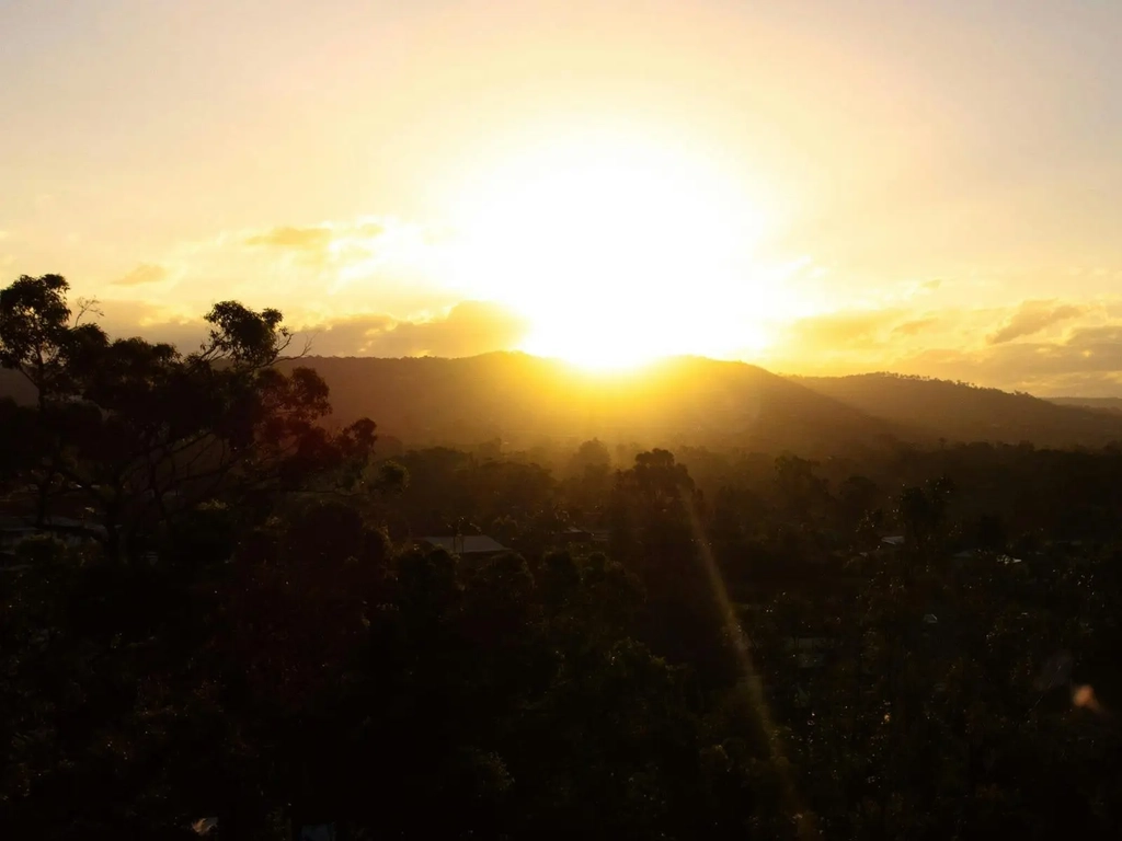 Sun setting over the hinterland taken from Mudgeeraba