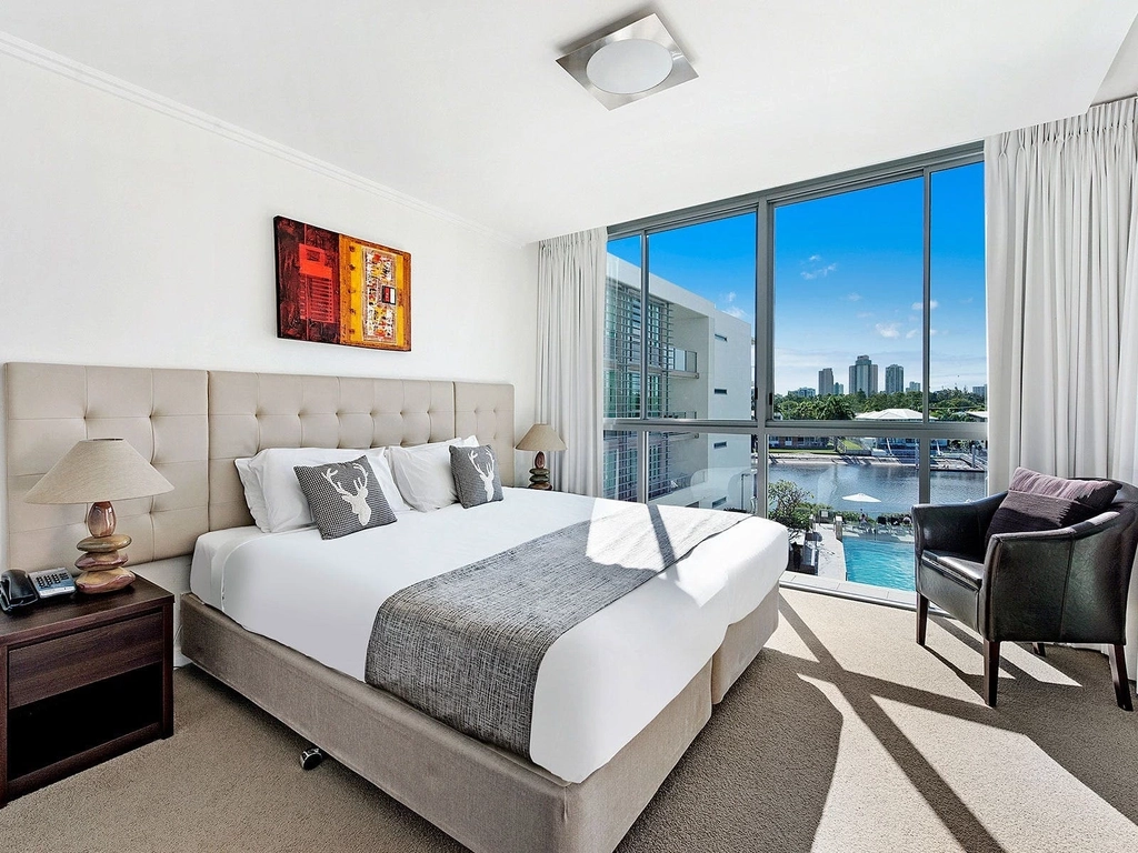 Bedroom with river view