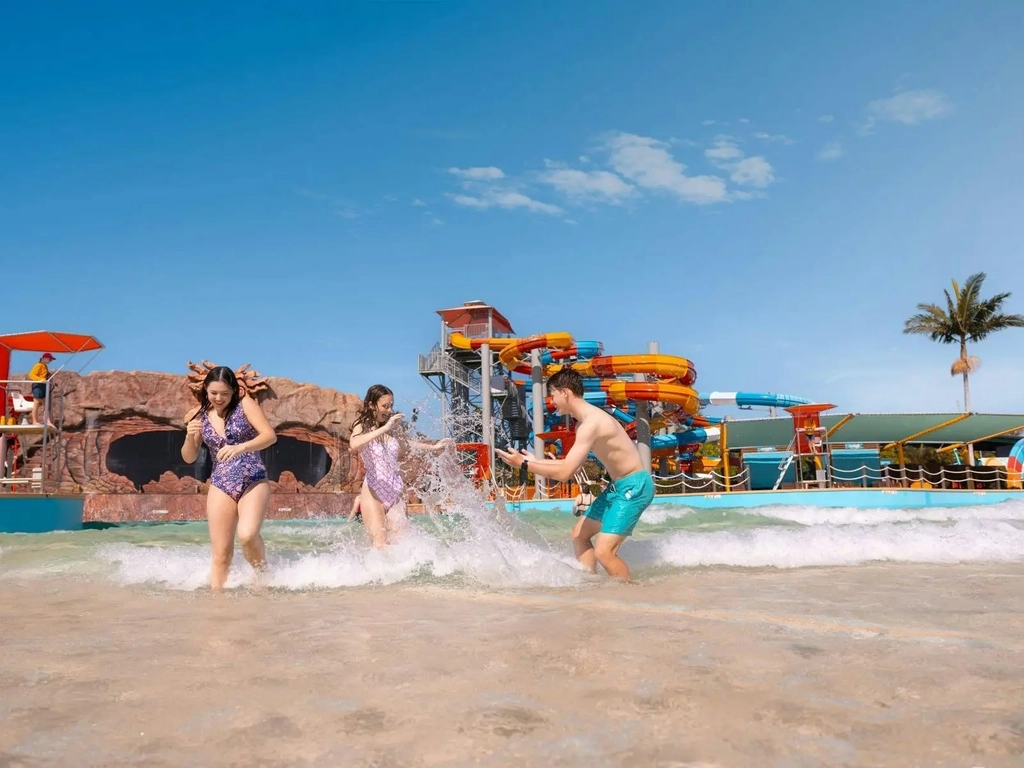 Kids Splashing at Water Park