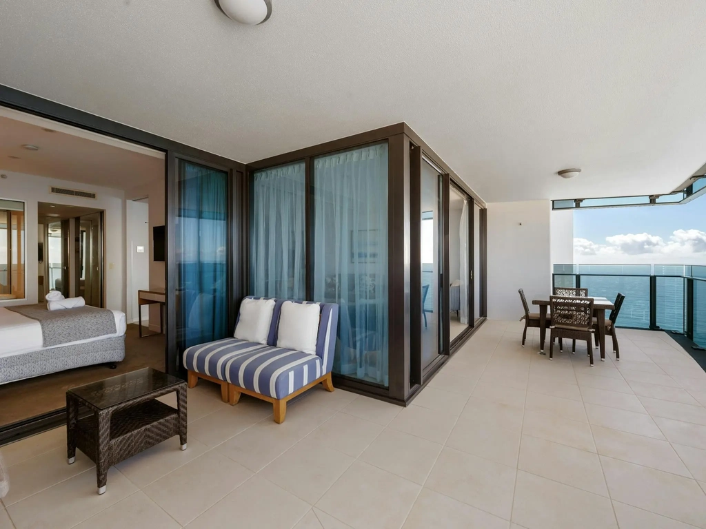 Wraparound balcony of a high-rise apartment at Surfers Paradise