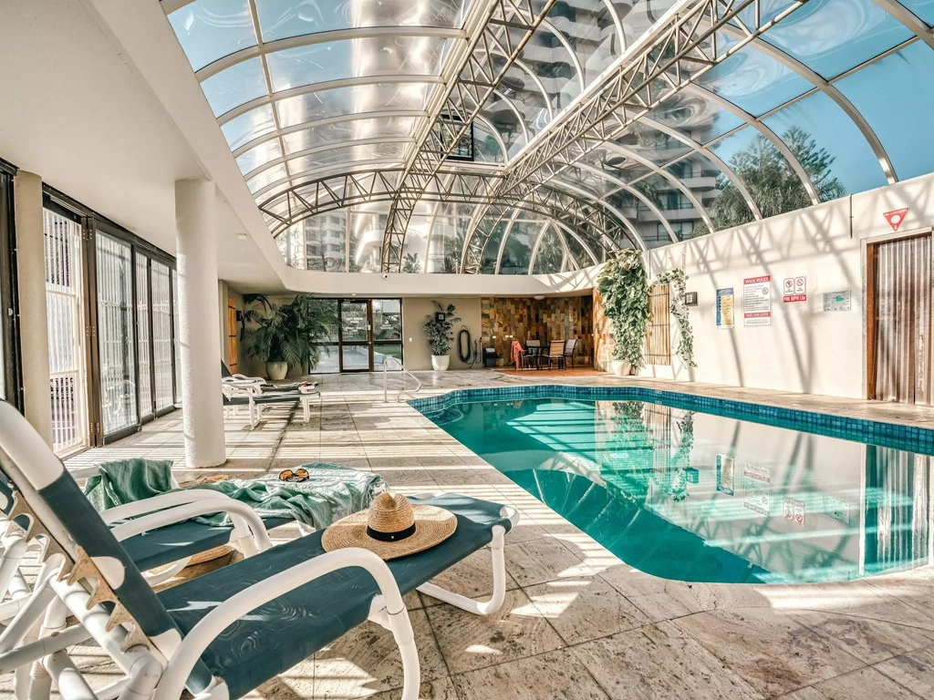 Indoor heated pool at The Regent Apartments, Surfers Paradise