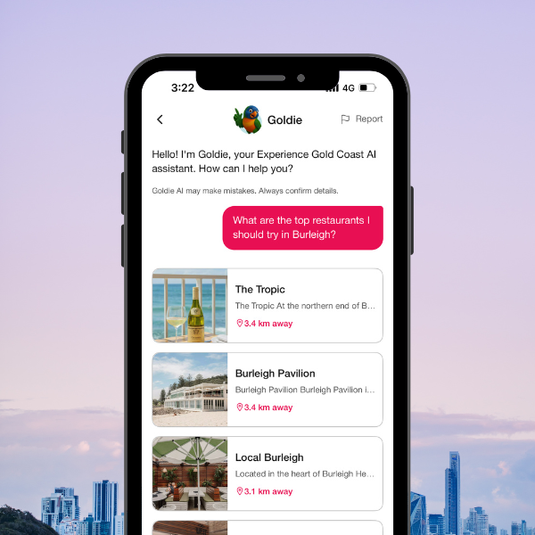 App feature - Goldie mockup