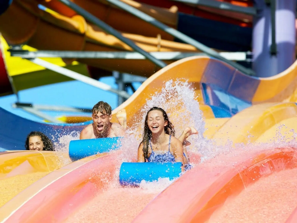 Kids on Water Slide