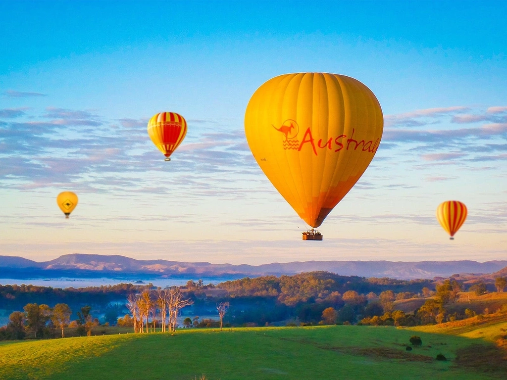 Hot Air Balloon Gold Coast flying over the Gold Coast Hinterland