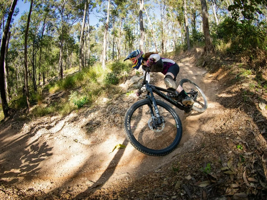 rider on berm