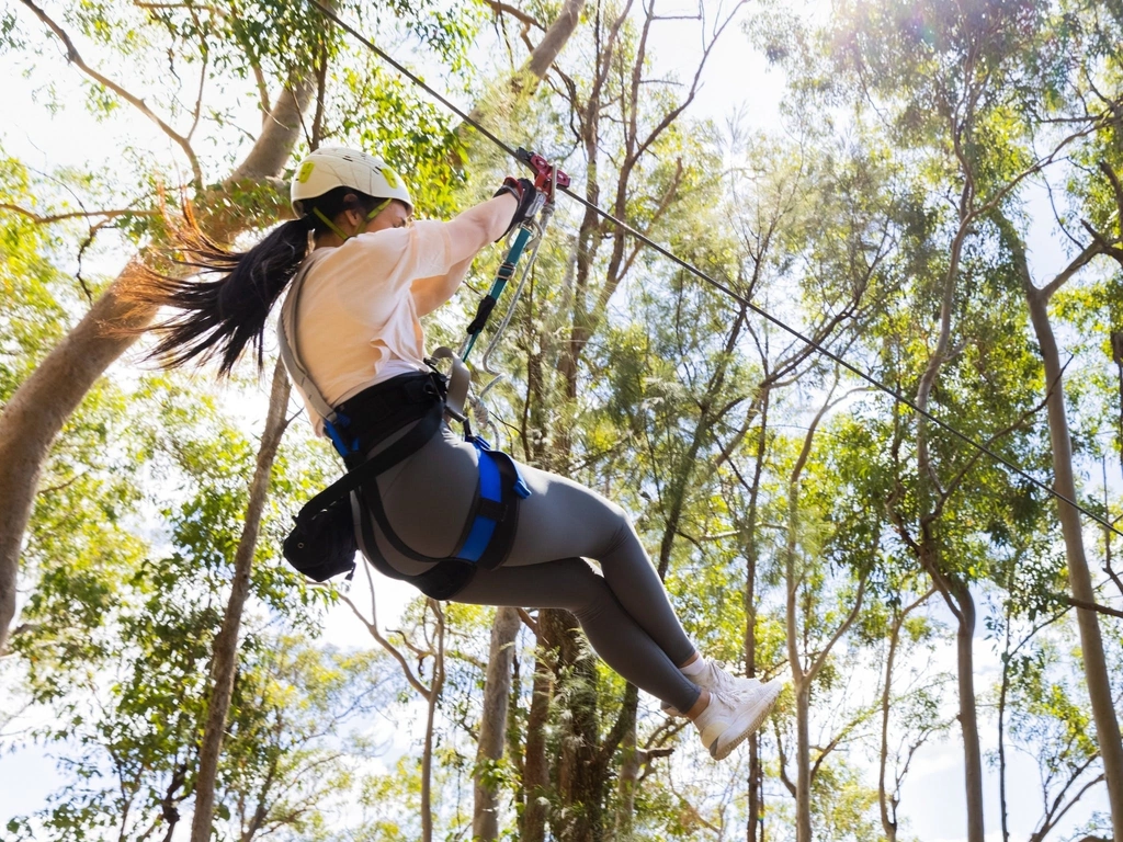 Woman on Zipline