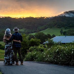 Enjoying the sun going behind the hills of the Canungra Valley