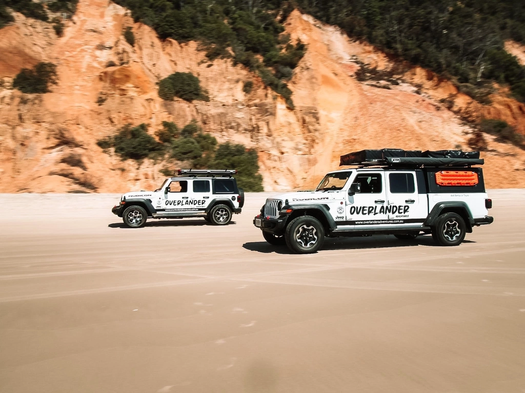 Beach cruising in our Jeep 4WD Campers