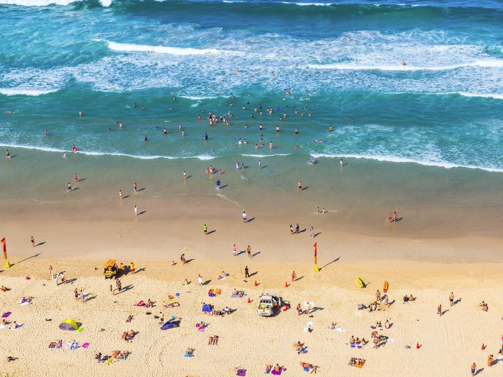 Surfers Paradise beach aerial